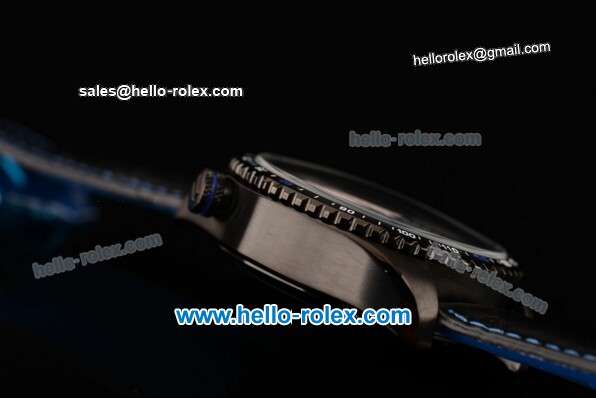 Tag Heuer Grand Carrera Calibre 36 RS Caliper Chrono Miyota OS20 Quartz PVD Case with Black Leather Strap Blue Second Hand and Black Dial - 7750 Coating - Click Image to Close